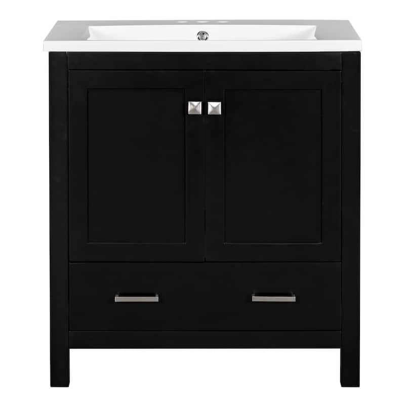 GDFStudio - Aurora Wood & Ceramic Bathroom Vanity Set with Sink and Divided Drawers