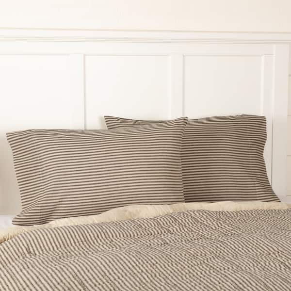 slide 2 of 5, Sawyer Mill Charcoal Ticking Stripe Standard Pillow Case Set of 2 21x30