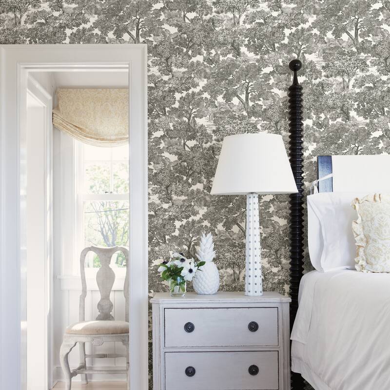 Toile Gustavson Spinney Grey Toile 33' L X 20.5 W Wallpaper Roll