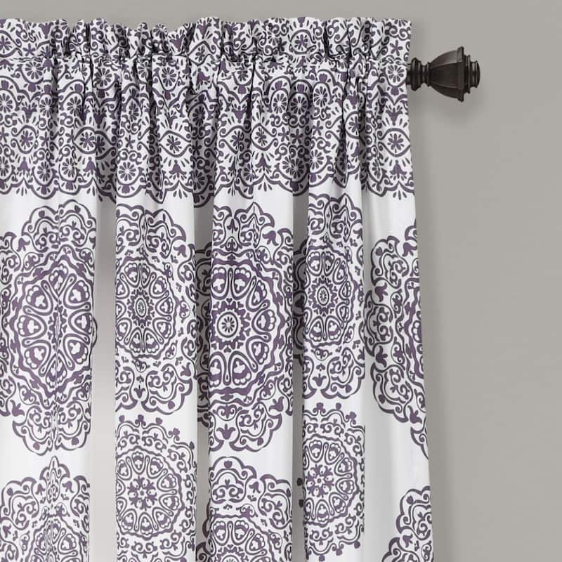 Lush Decor Stripe Medallion Room Darkening Curtain Panel Pair