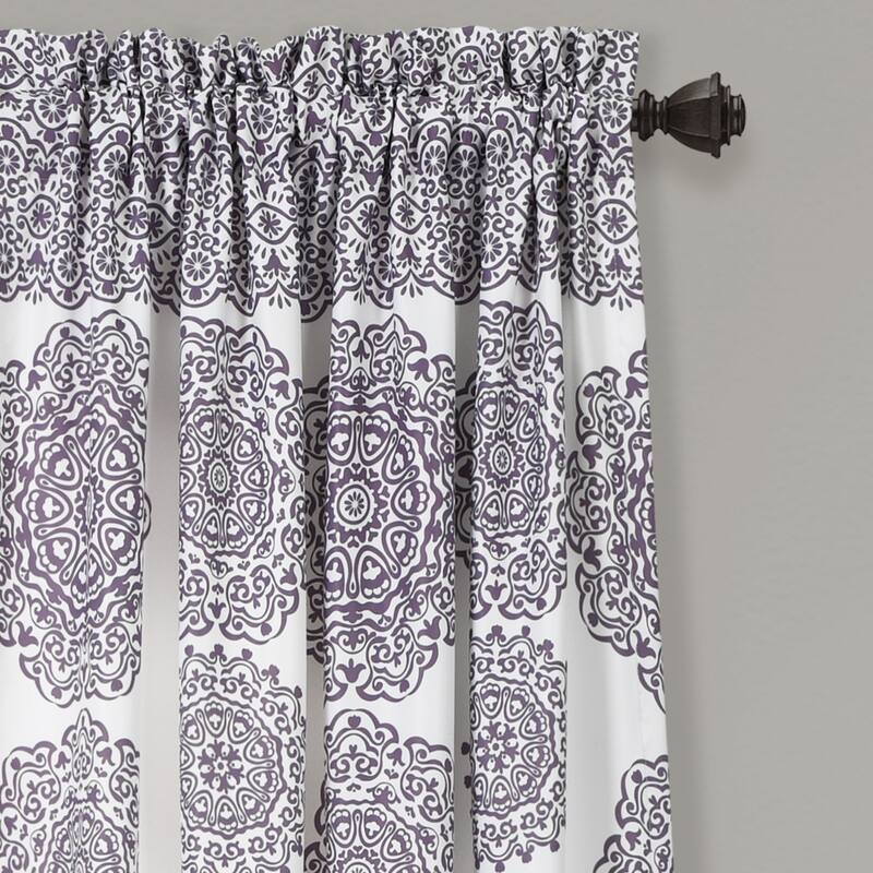 Lush Decor Stripe Medallion Room Darkening Curtain Panel Pair