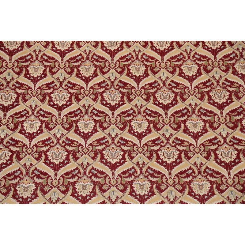 Wool/ Silk Floral Vegetable Dye Kashan Oriental Area Rug Hand-knotted - 8'0" x 10'4"