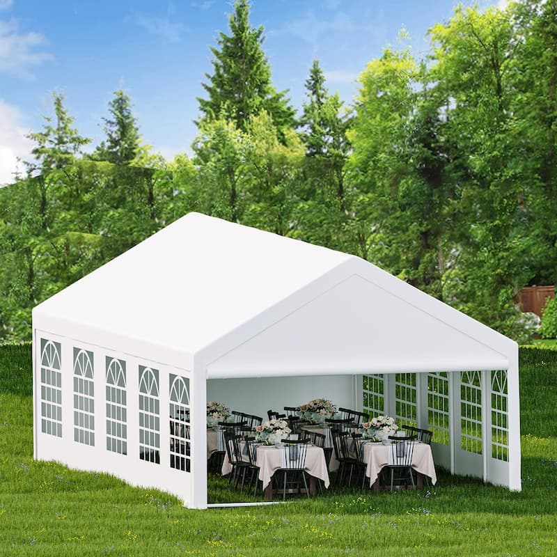 Outdoor Wedding Canopy Tents for Parties with Removable Sidewalls & 3 Storage Bags, Waterproof Gazebo Shelter