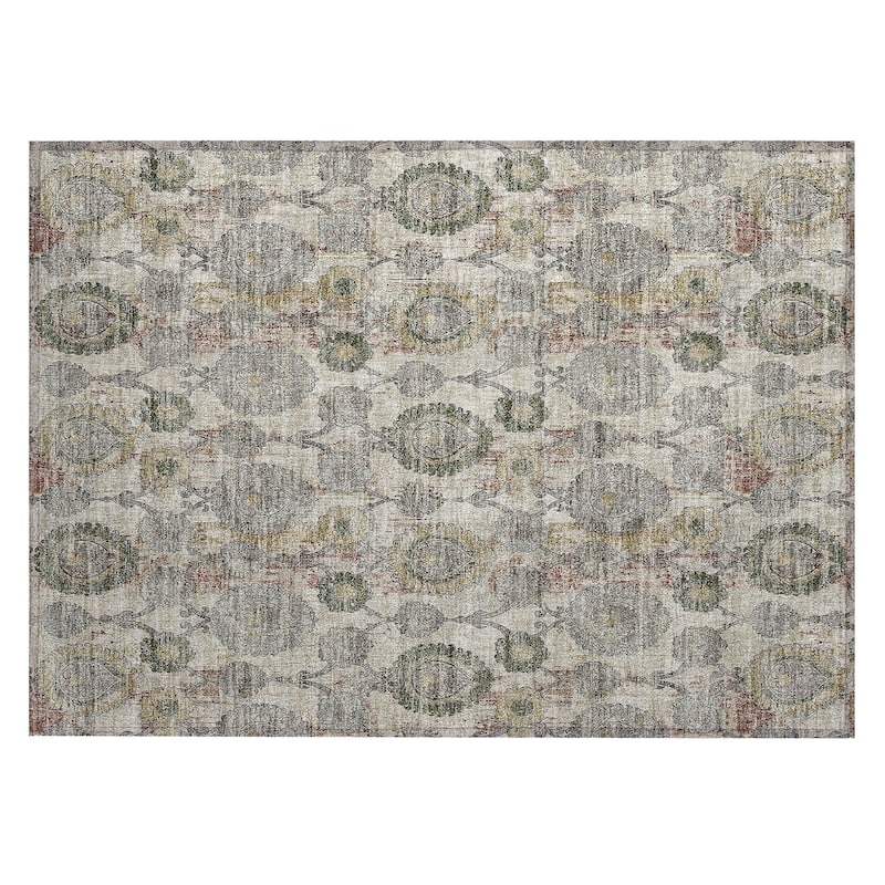 Machine Washable Indoor/ Outdoor Chantille Traditional Floral Rug