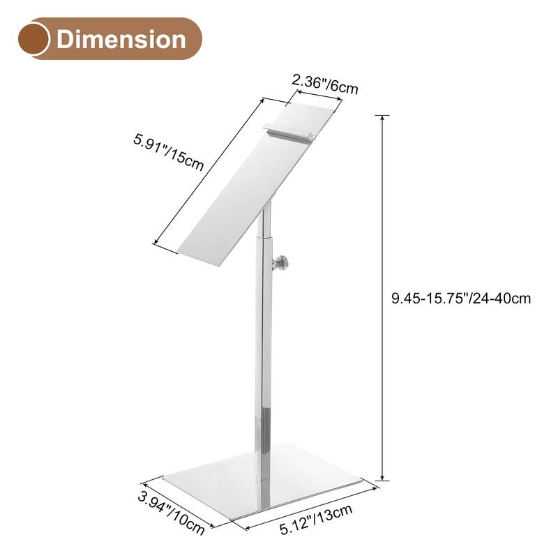 2 Pcs Shoe Display Stand Adjustable Height Shoe Rack - Silver - 9.45"-15.75"