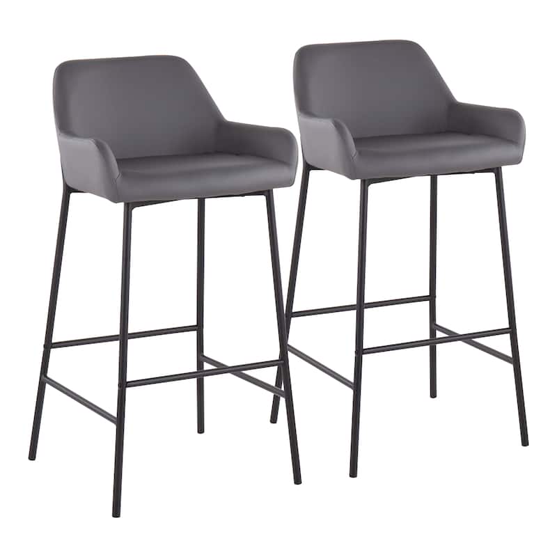 Carbon Loft Galotti Black Fixed-Height Upholstered Bar Stool - Set of 2