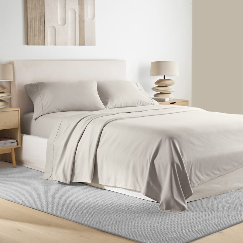 Jennifer Adams Lux Enzyme-Washed Triple-Brushed Signature Soft Sheet Set - Twin XL 3pc. - Linen