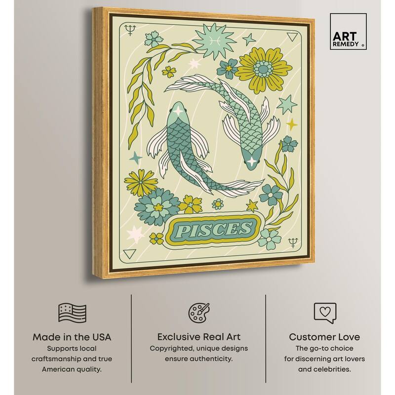 Pisces Stars Card Canvas by Art Remedy