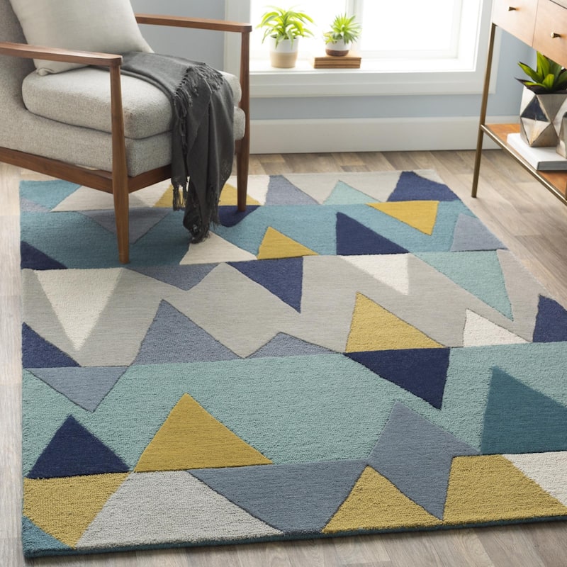 Livabliss Kennedy Scandinavian Geometric Area Rug - 10' x 14' - Teal