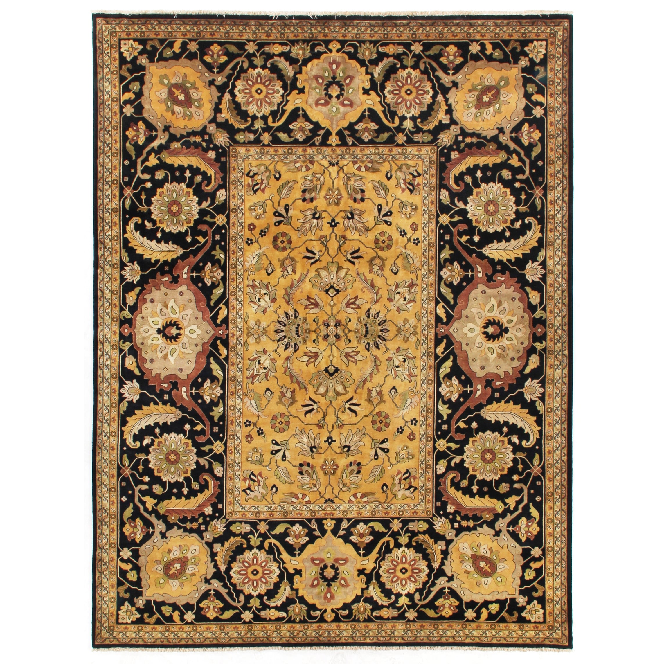 Antique Weave hand-knotted New Zealand Wool Gold/Rust Area Rug
