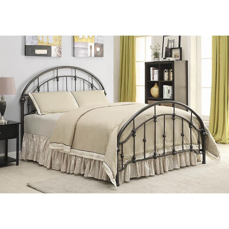 Juneau Transitional Dark Bronze Metal Bed - Queen