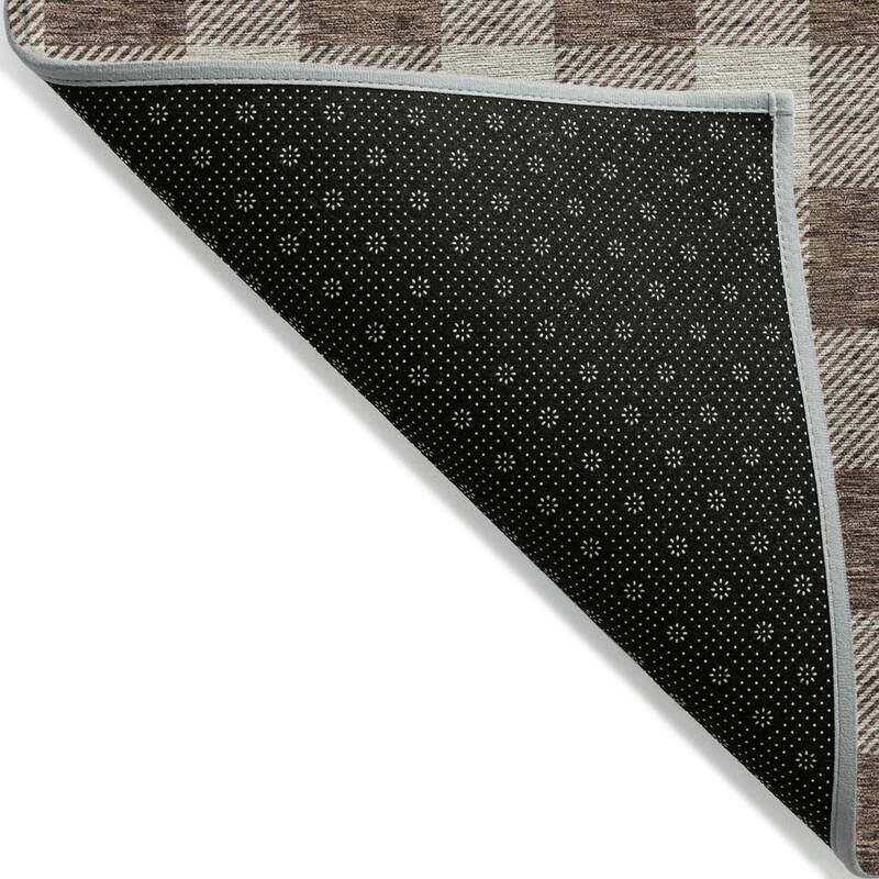 HomeRoots Plaid Transitional Rectangle Outdoor Rug