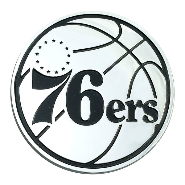 3" Stainless Steel and Black NBA Philadelphia 76ers 3D Emblem - N/A
