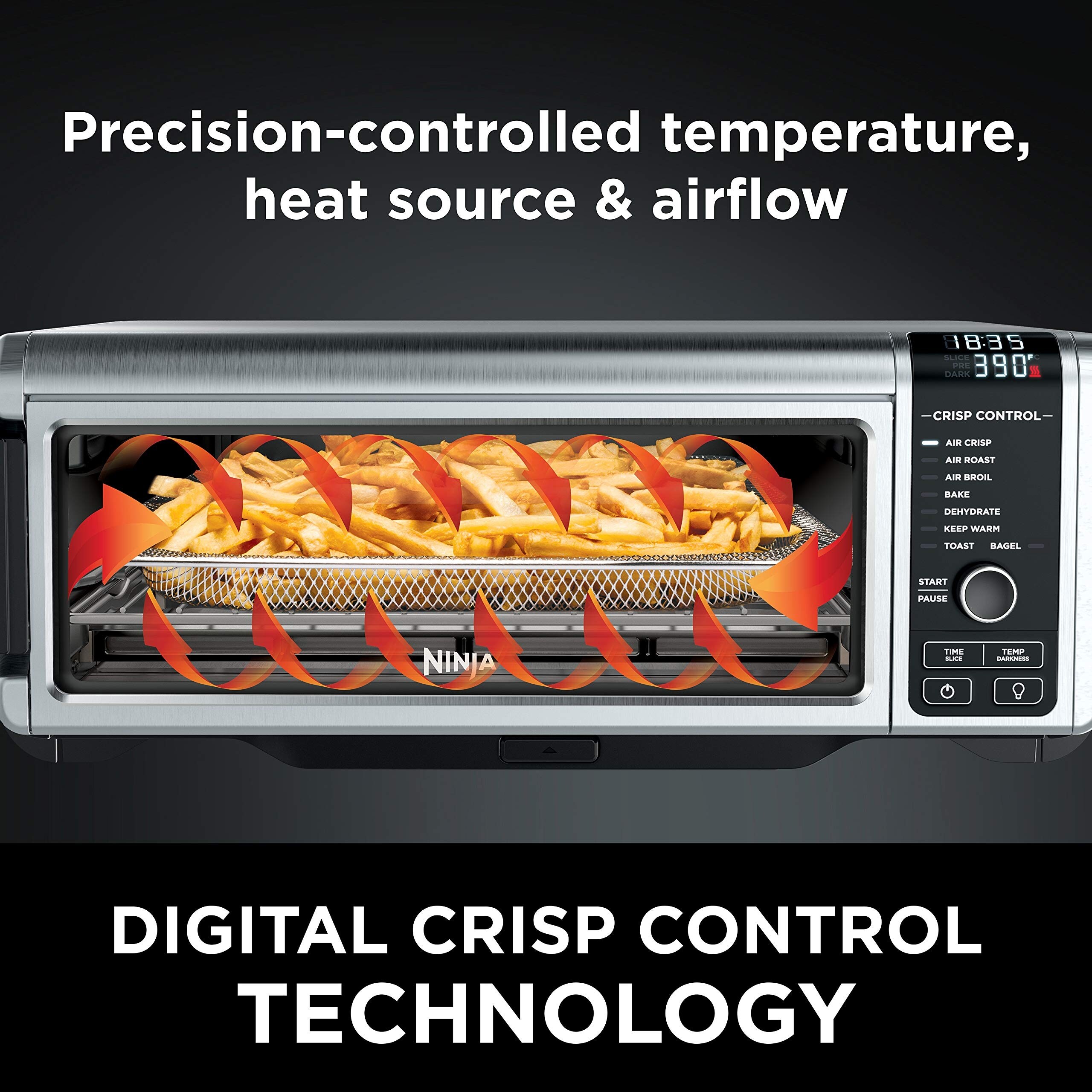 Digital Air Fryer Countertop Oven with 8 in 1 Functionality Flip Up Away Capability with Basket Wire Rack Crumb Tray On Sale Bed Bath Beyond 39120726