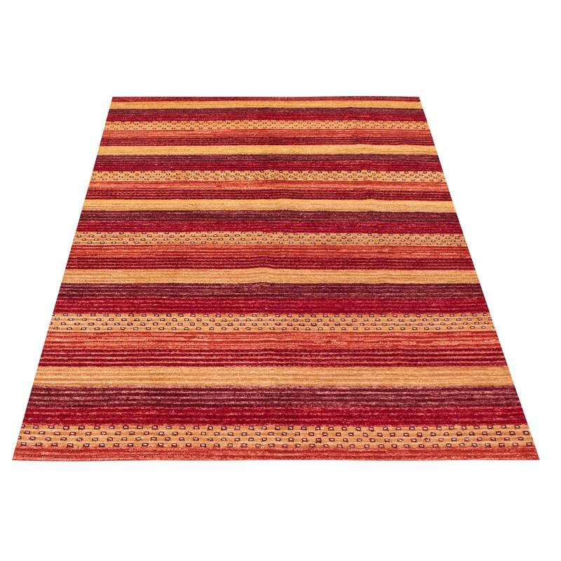 ECARPETGALLERY Handknotted Finest Peshawar Ziegler Dark Red Wool Rug