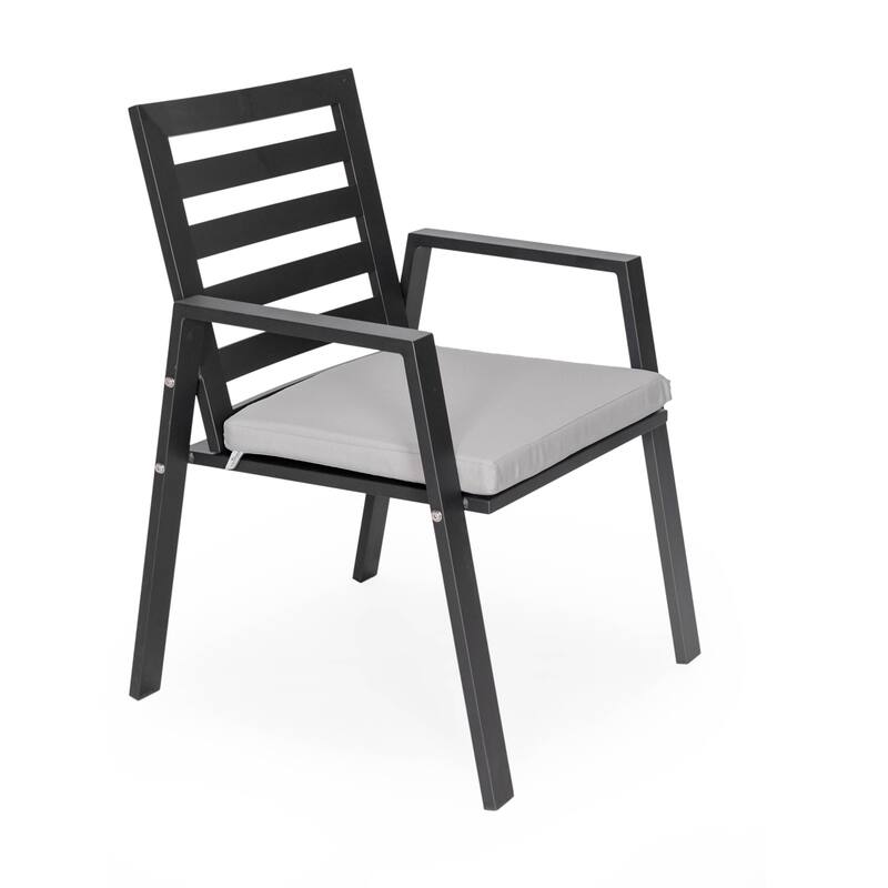 Chelsea 7-Piece Aluminum Outdoor Dining Set 78 in. Rectangular Table and 6 Dining Armchair w/ Cushions - N/A
