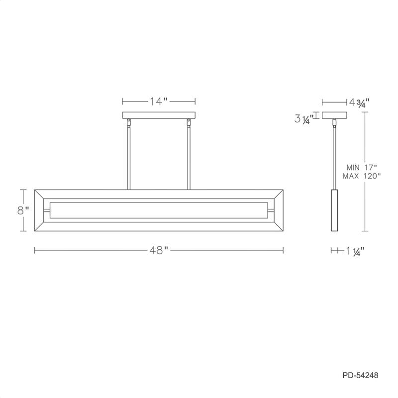 Equilibrium 48in LED Linear Pendant with Adjustable Centerpiece 3000K