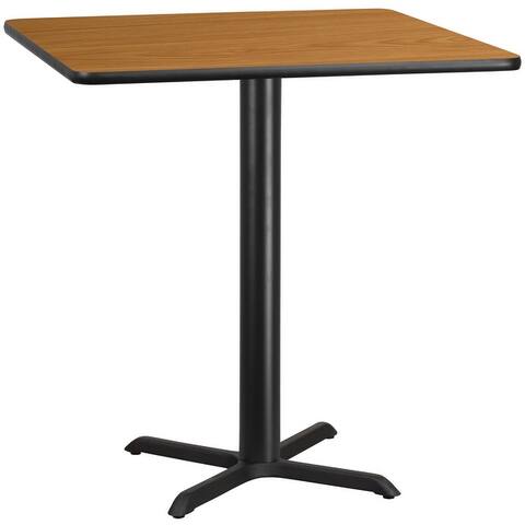 42'' Square Laminate Table Top with 33'' x 33'' Bar Height Table Base