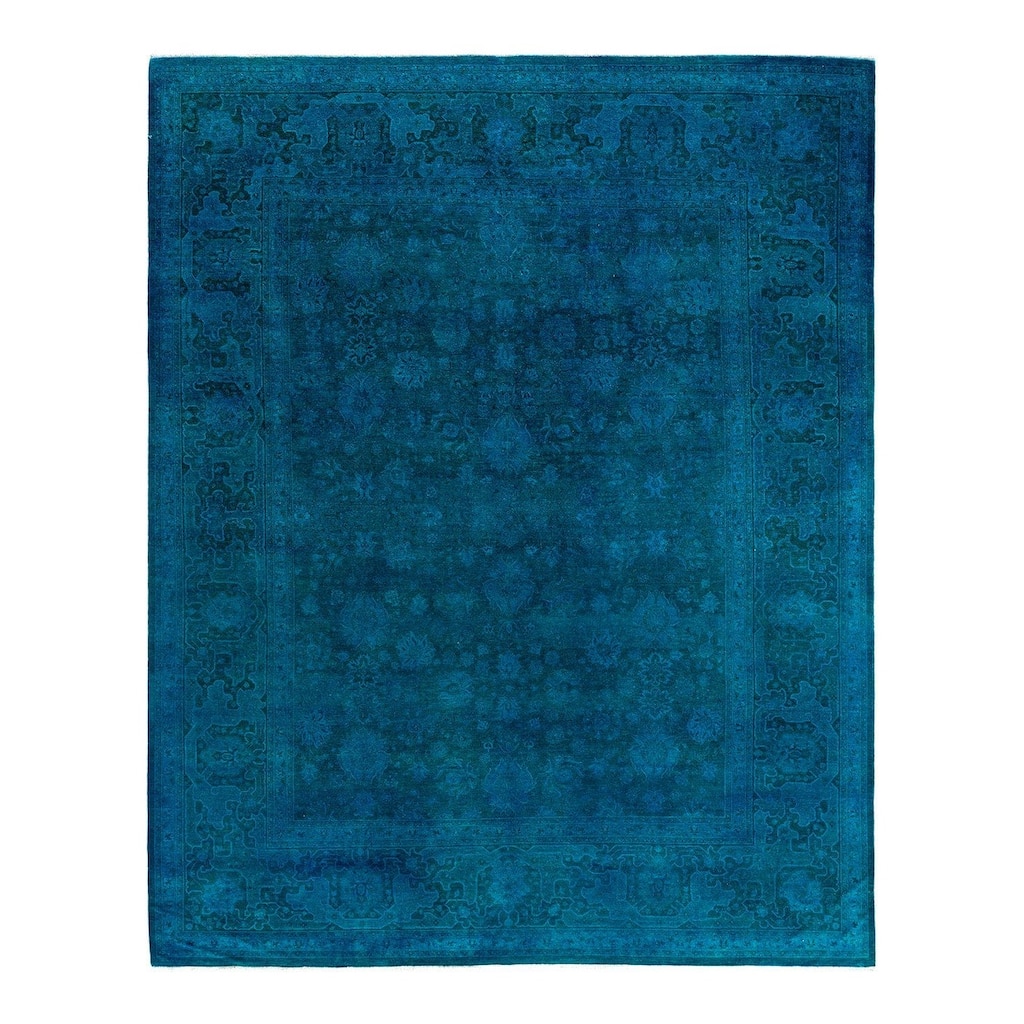Fine Vibrance One-of-a-Kind Hand-Knotted Area Rug - Blue, 8' 2" x 10' 2" - 8' 2" x 10' 2"