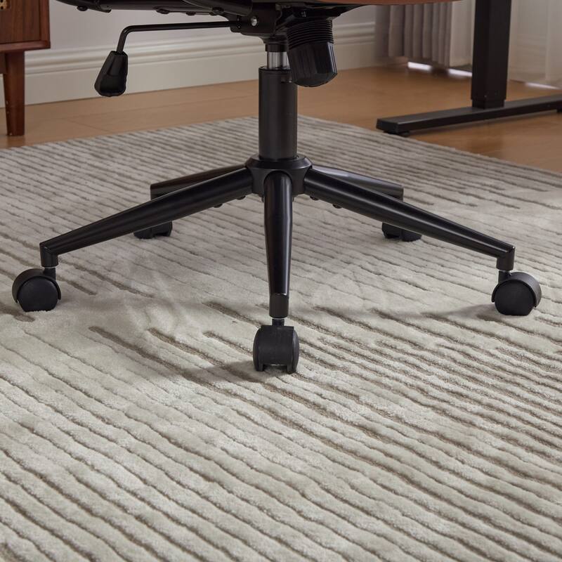 Office Chair,Mid Back Home Office Desk Task Chair with Wheels and Arms Ergonomic PU Leather Computer Rolling Swivel Chair