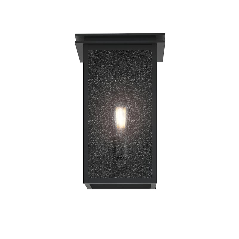 Kichler Lighting Arkville 14 Inch 1 Light Outdoor Wall Light with Clear Seeded Glass in Textured Black - Textured Black
