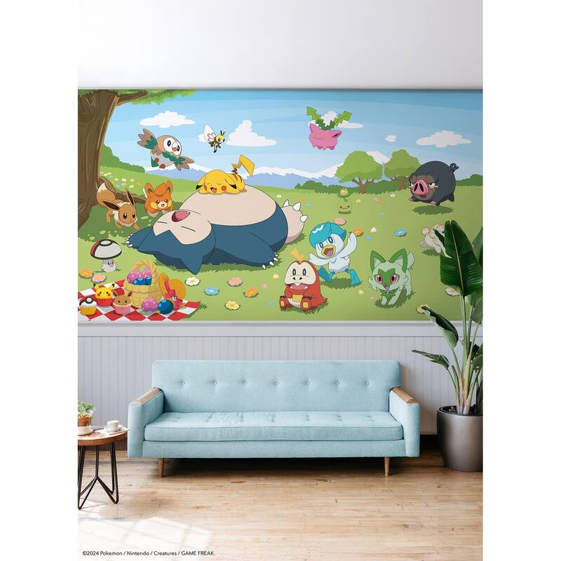 RoomMates Pokémon Picinic Green Peel and Stick Mural