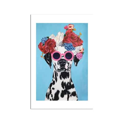 Fashion Dalmatian Blue Fine Art Paper Print by Coco de Paris - Multi
