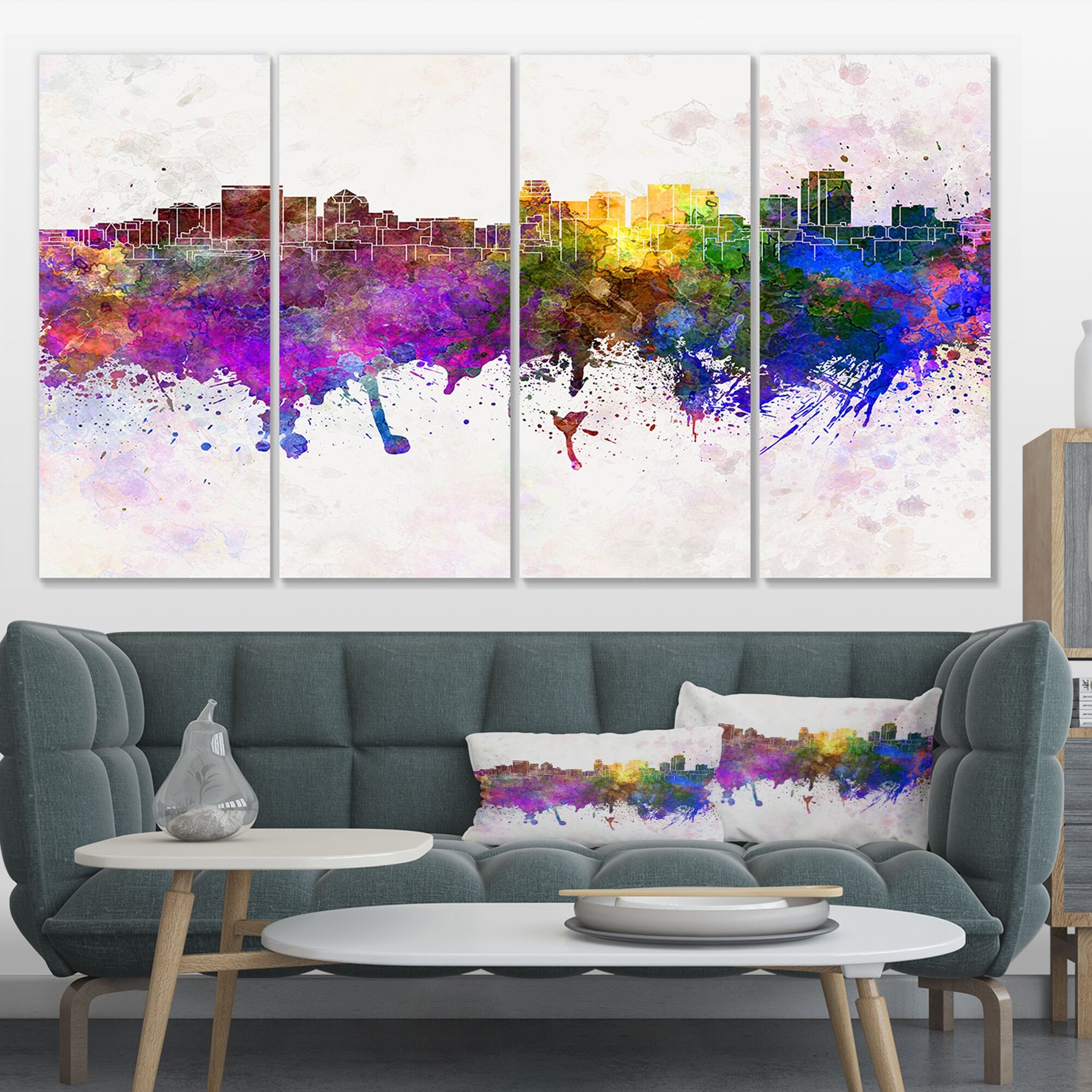 Designart "Salt Lake City Skyline" Cityscape Canvas Artwork - Picture 11 of 20