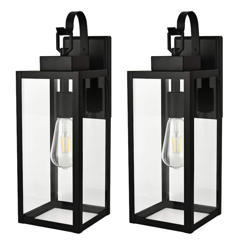 2 Pack 1-Light Outdoor Matte Black Wall Sconce - 5.91"x7.82"x17.74" - Medium(2 Pack)