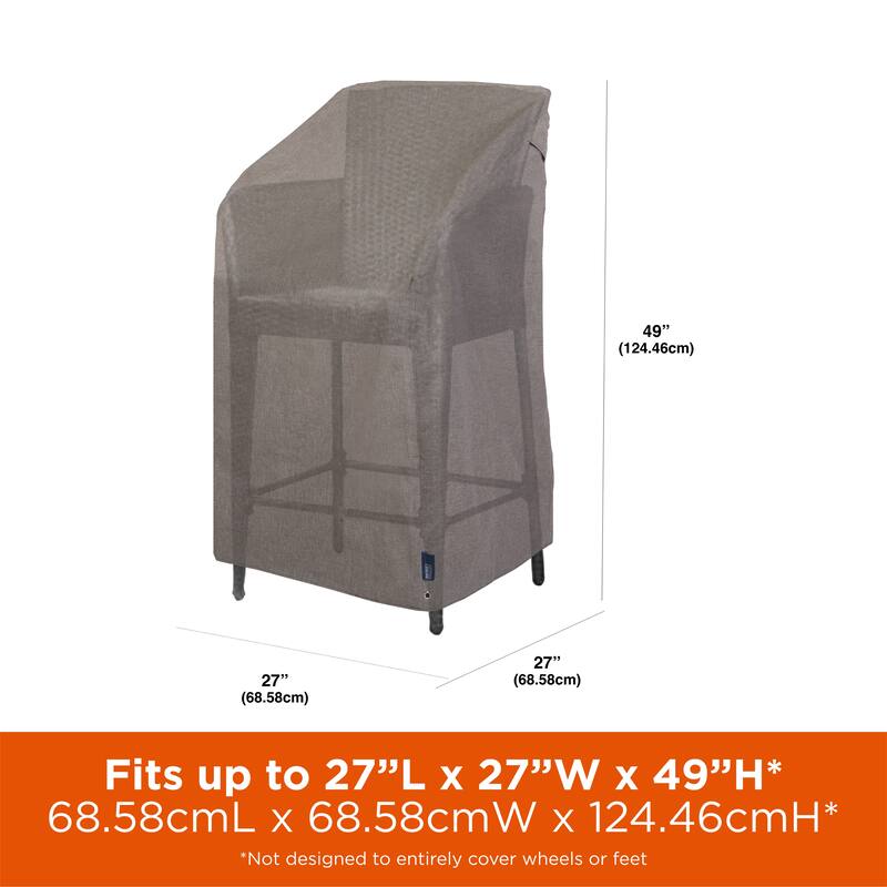 Modern Leisure® Garrison Stackable/High Back Bar Chair Cover, 2-Pack, Waterproof, 27"L x 27"W x 49"H, Heather Gray