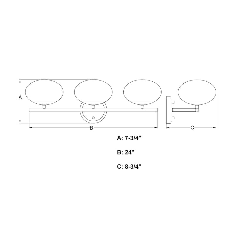 Sloane LED Gold Satin Brass Mid-Century Modern Bathroom Vanity Wall Fixture with White Glass Globes