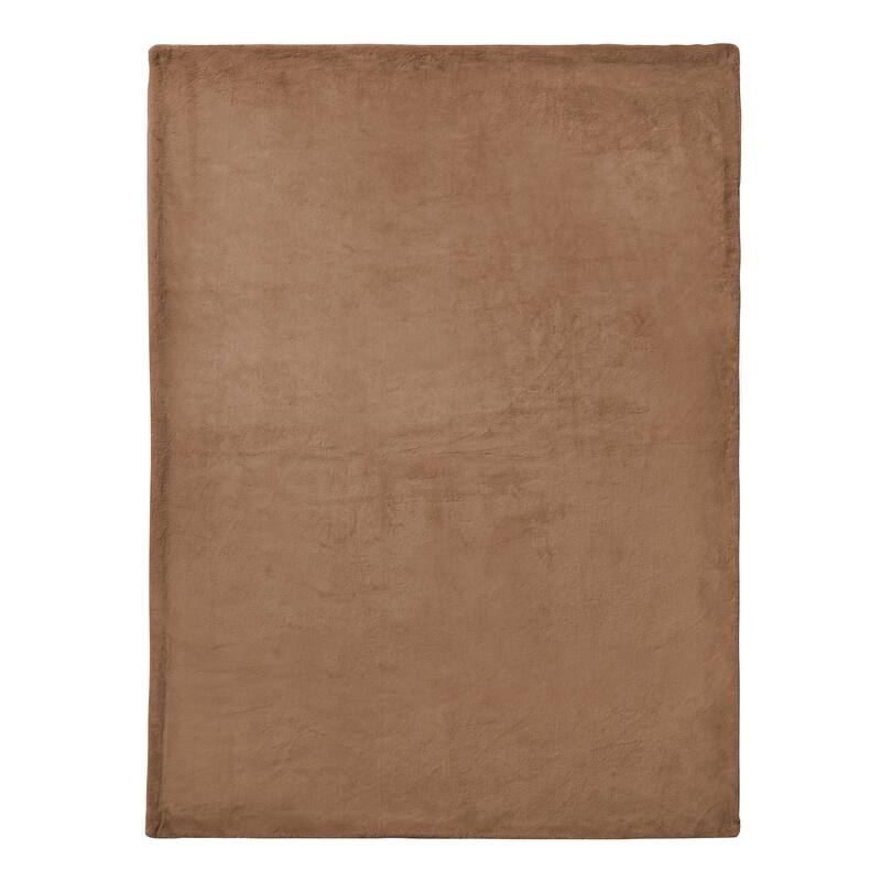 Lucky Brand Solid Synthetic Fur Rabbit 50" x 70" Throw Blanket