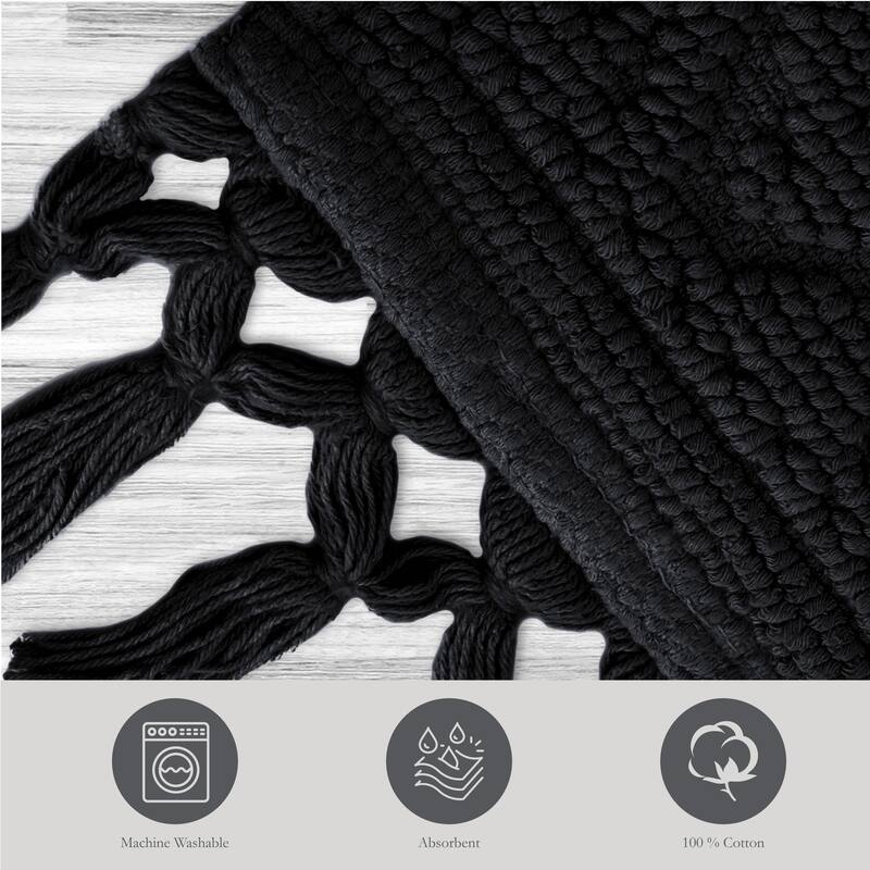 Jean Pierre Ricardo Cotton Fringe Bath Rug
