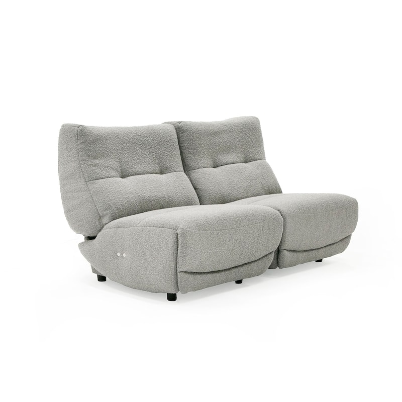 Divani Casa Basil Modern Grey Fabric Small Electric Recliner Chair