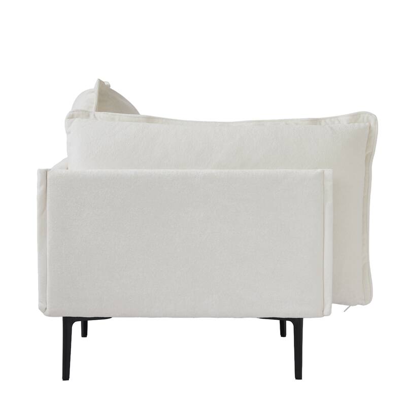 111" 3-Seater Mid-century Velvet Sectional Sofa Deep Seat Upholstered Cloud Modular Couch