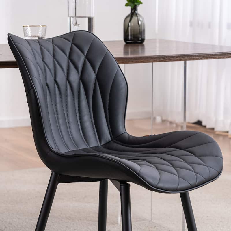Upholstered Dining Chairs Set of 2, Faux Leather Kitchen Chairs