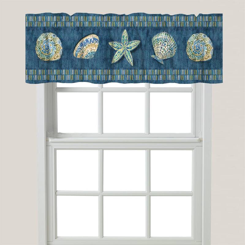 Laural Home Embellished Shells Window Valance - 60" x 18"