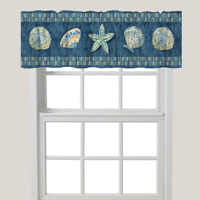 Laural Home Embellished Shells Window Valance - 60" x 18"