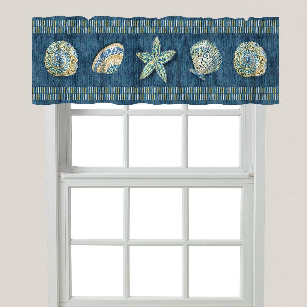 Laural Home Embellished Shells Window Valance - 60" x 18"