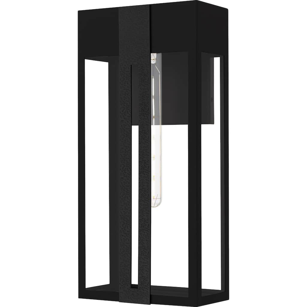 Matte Black Outdoor Wall Lantern from the Boswell Collection