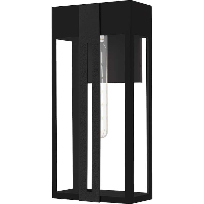 Matte Black Outdoor Wall Lantern from the Boswell Collection