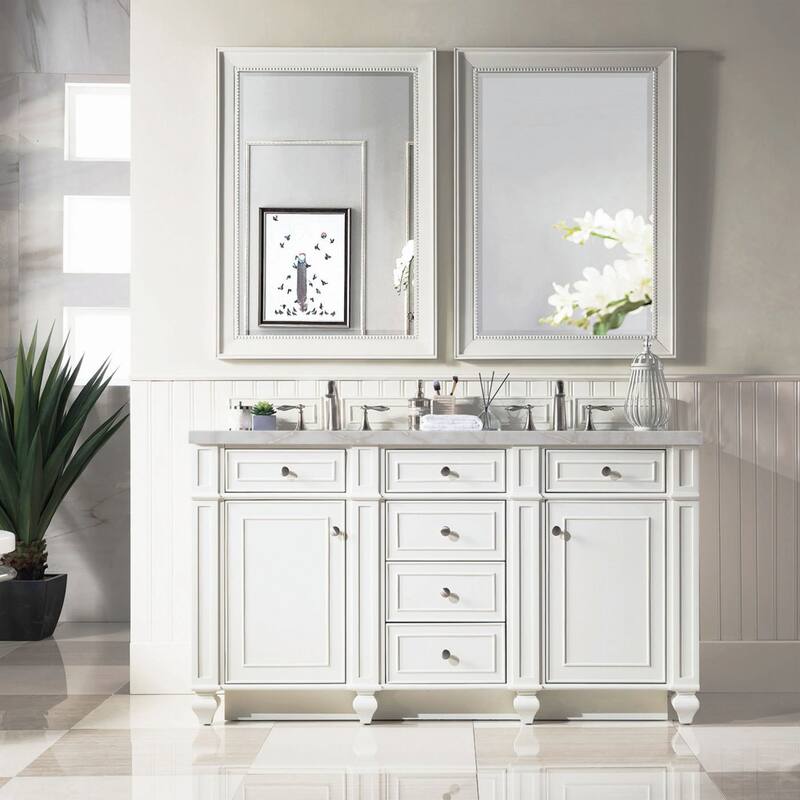 James Martin Vanities 157-V60D-3VSL Bristol 60" Double Basin Walnut
