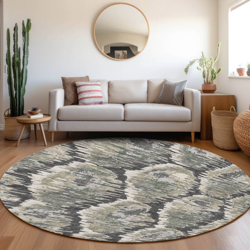 Machine Washable Indoor/ Outdoor Chantille Contemporary Abstract Rug