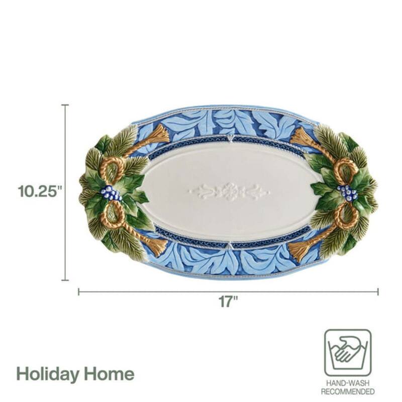 Fitz and Floyd Holiday Home Large Platter - 17" x 10.25"