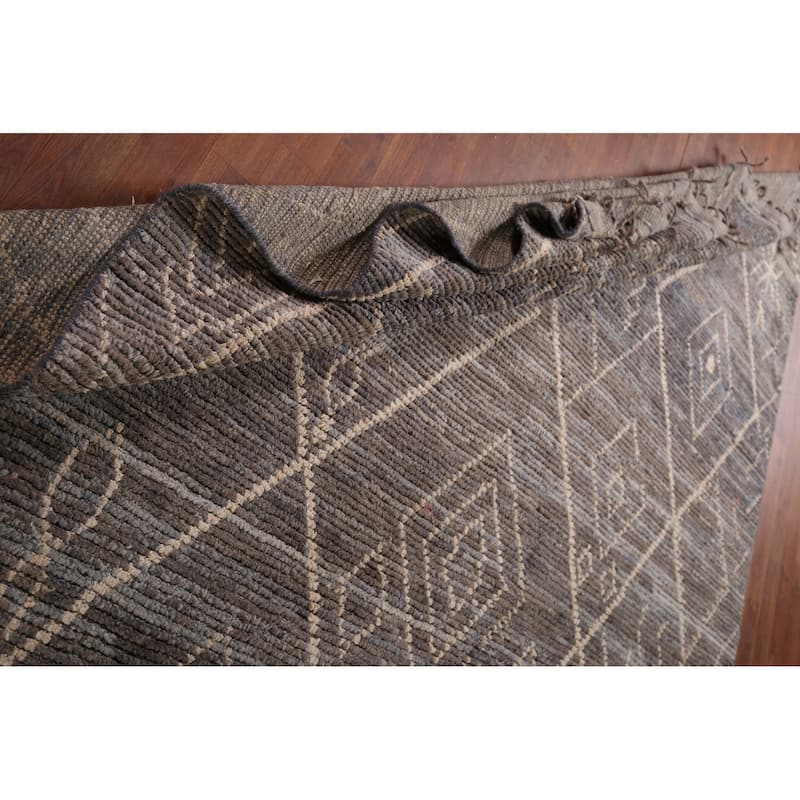 Trellis Geometric Moroccan Oriental Area Rug Hand-Knotted Wool Carpet - 7'0"x 11'2"