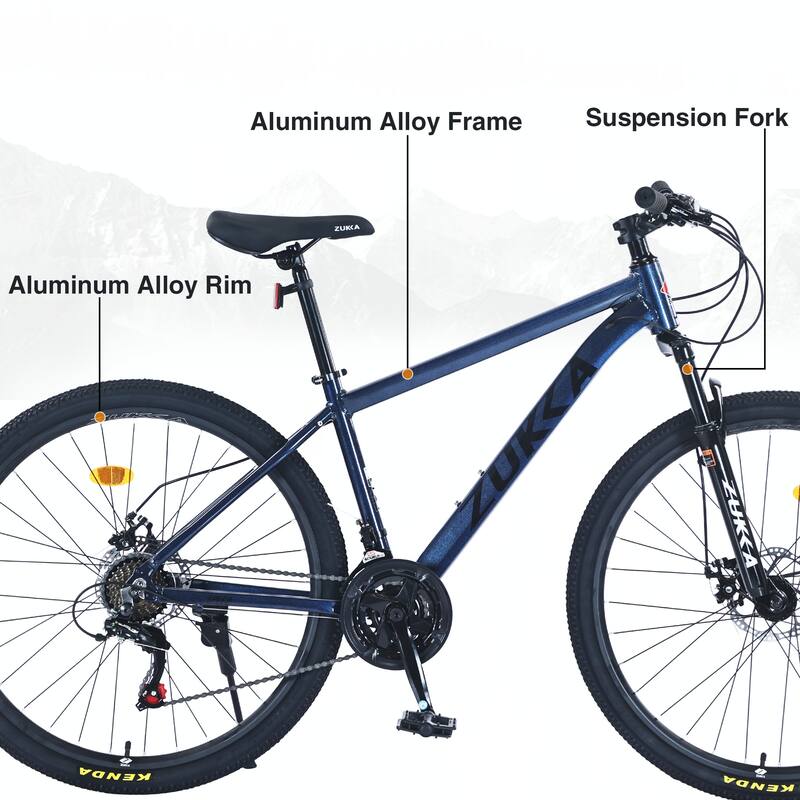 27.5 Inch Wheels 21 Speed Mountain Bike, Front Suspension