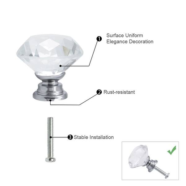 Shop Crystal Knobs Aluminum Alloy Base Round Shaped Knob Drawer