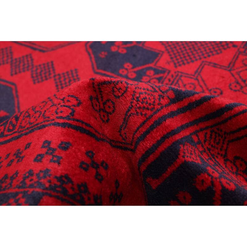 ECARPETGALLERY Hand-knotted Teimani Red Wool Rug - 3'9 x 6'8