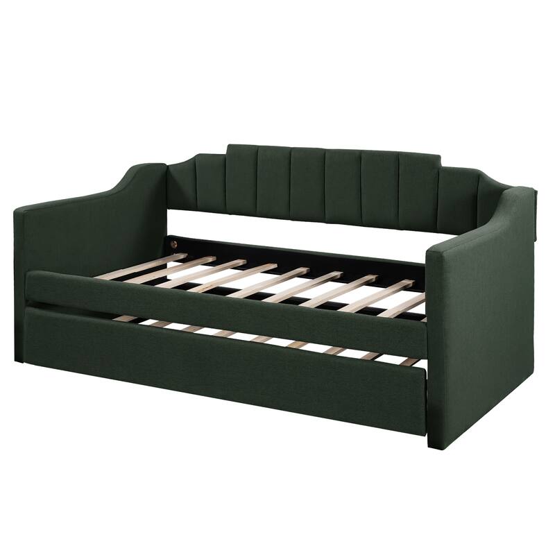 The Upholstered Double Sofa Bed On Casters Adds A Decorative Touch With