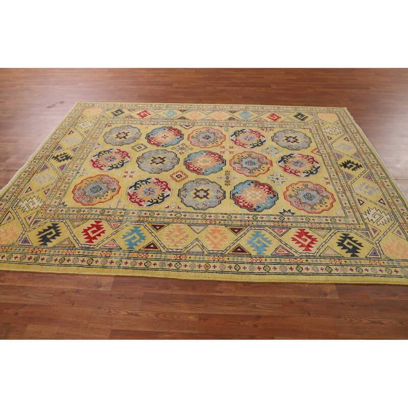 Geometric Kazak Oriental Area Rug Bedroom Handmade Wool Carpet - 5'9" x 8'0"